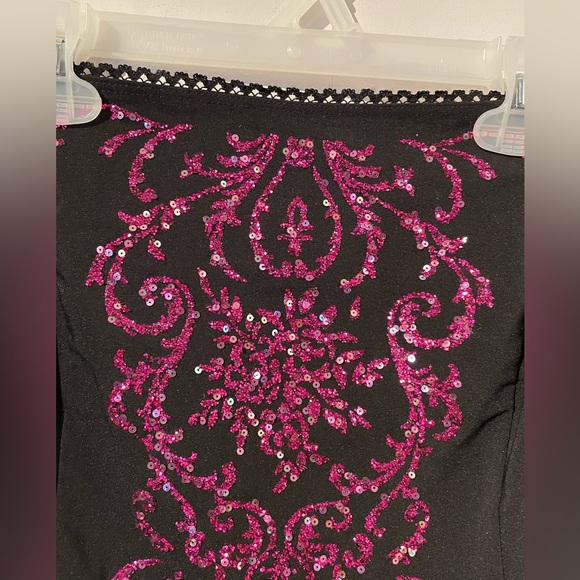 Ruby Rox Prom or Cocktail Dress, Black with Pink Sequins - Picture 2 of 7